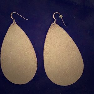 Authentic nikel & suede leather earrings